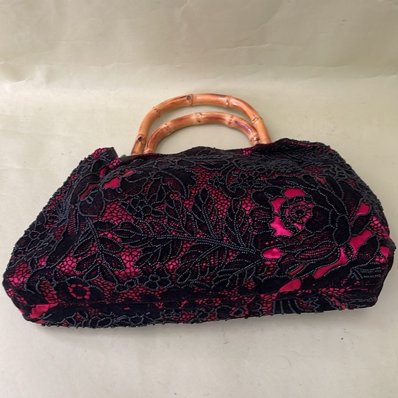 New vintage pink/black beaded purse - Picture 11 of 15